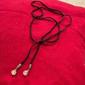 Elegant Black Necklace with Crystal Accents